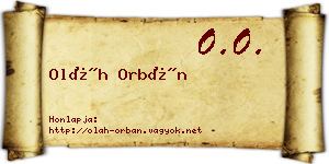 Oláh Orbán névjegykártya